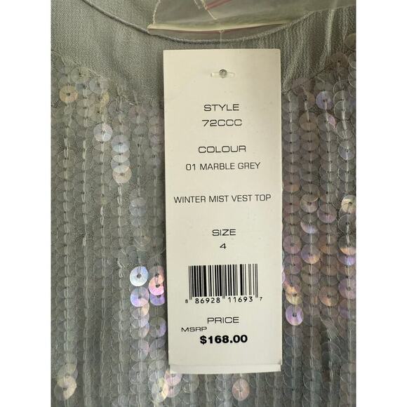 French Connection Winter Mist Sequin Sleeveless Top size 4 New with Tags - Picture 4 of 5